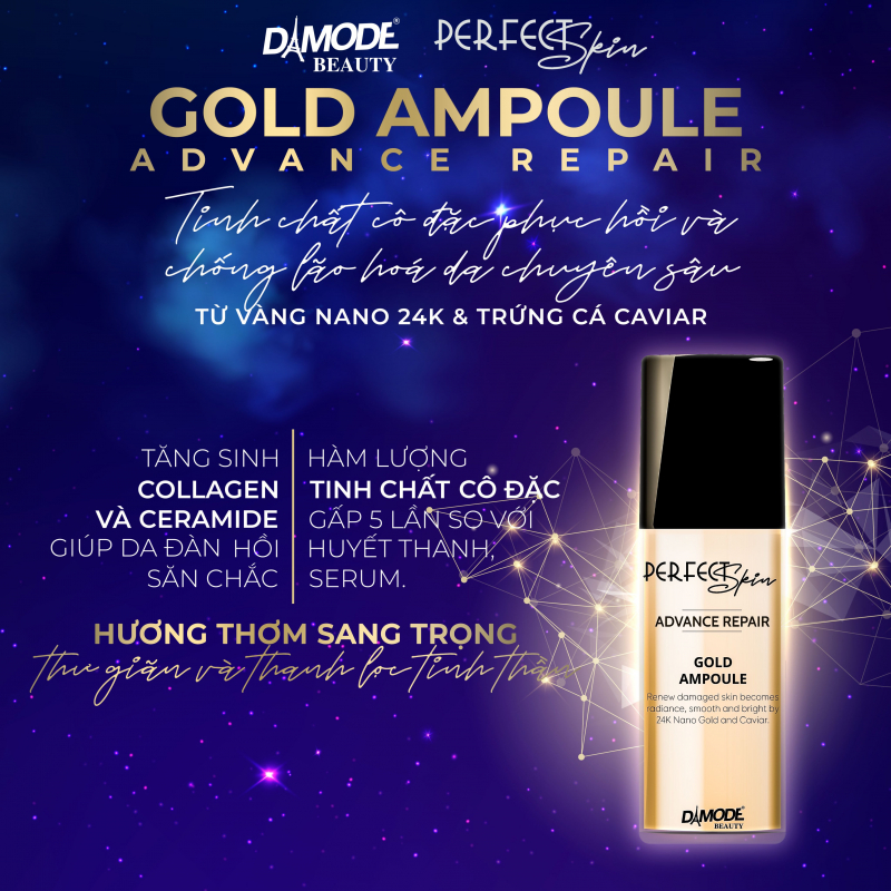 GOLD AMPOULE - TINH CHẤT CÔ ĐẶC PHỤC HỒI  & CHỐNG LÃO HOÁ DA CHUYÊN SÂU