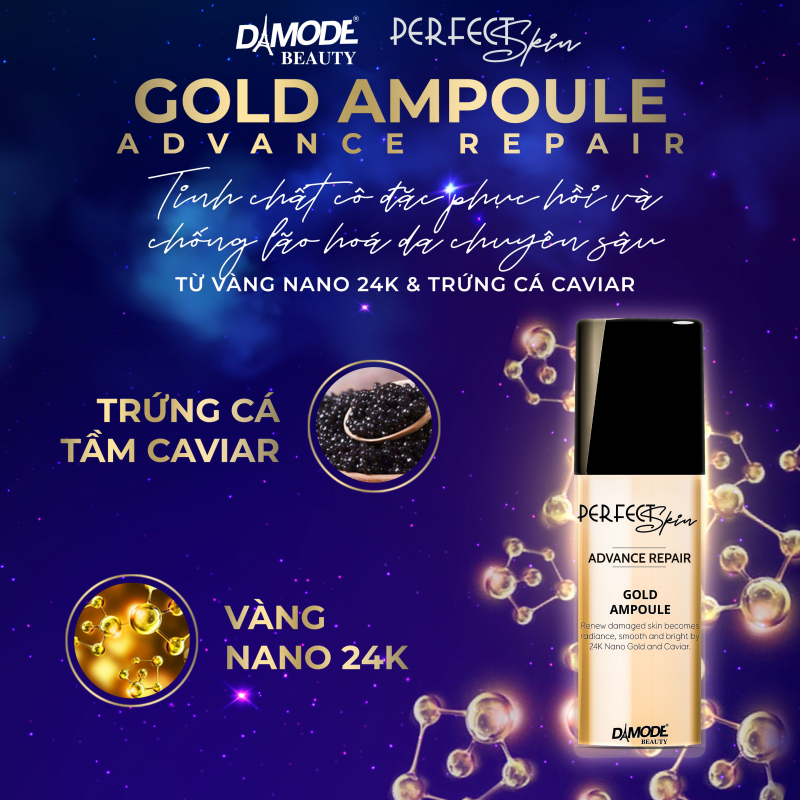 GOLD AMPOULE - TINH CHẤT CÔ ĐẶC PHỤC HỒI  & CHỐNG LÃO HOÁ DA CHUYÊN SÂU