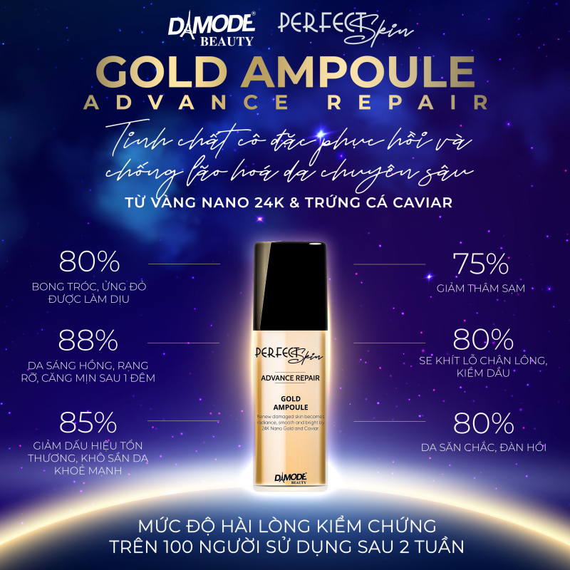 GOLD AMPOULE - TINH CHẤT CÔ ĐẶC PHỤC HỒI  & CHỐNG LÃO HOÁ DA CHUYÊN SÂU