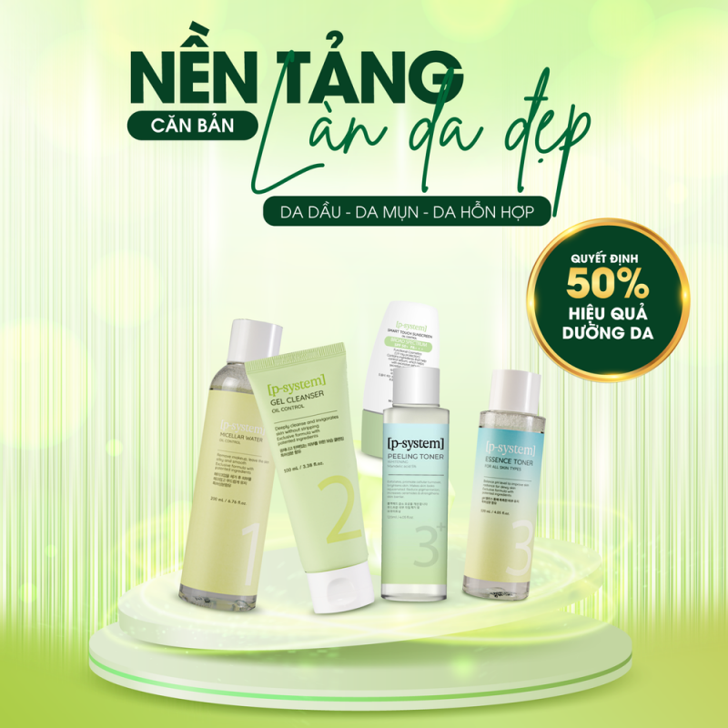 COMBO LÀM SẠCH, BẢO VỆ CƠ BẢN DA DẦU, DA MỤN, DA HÔN HỢP