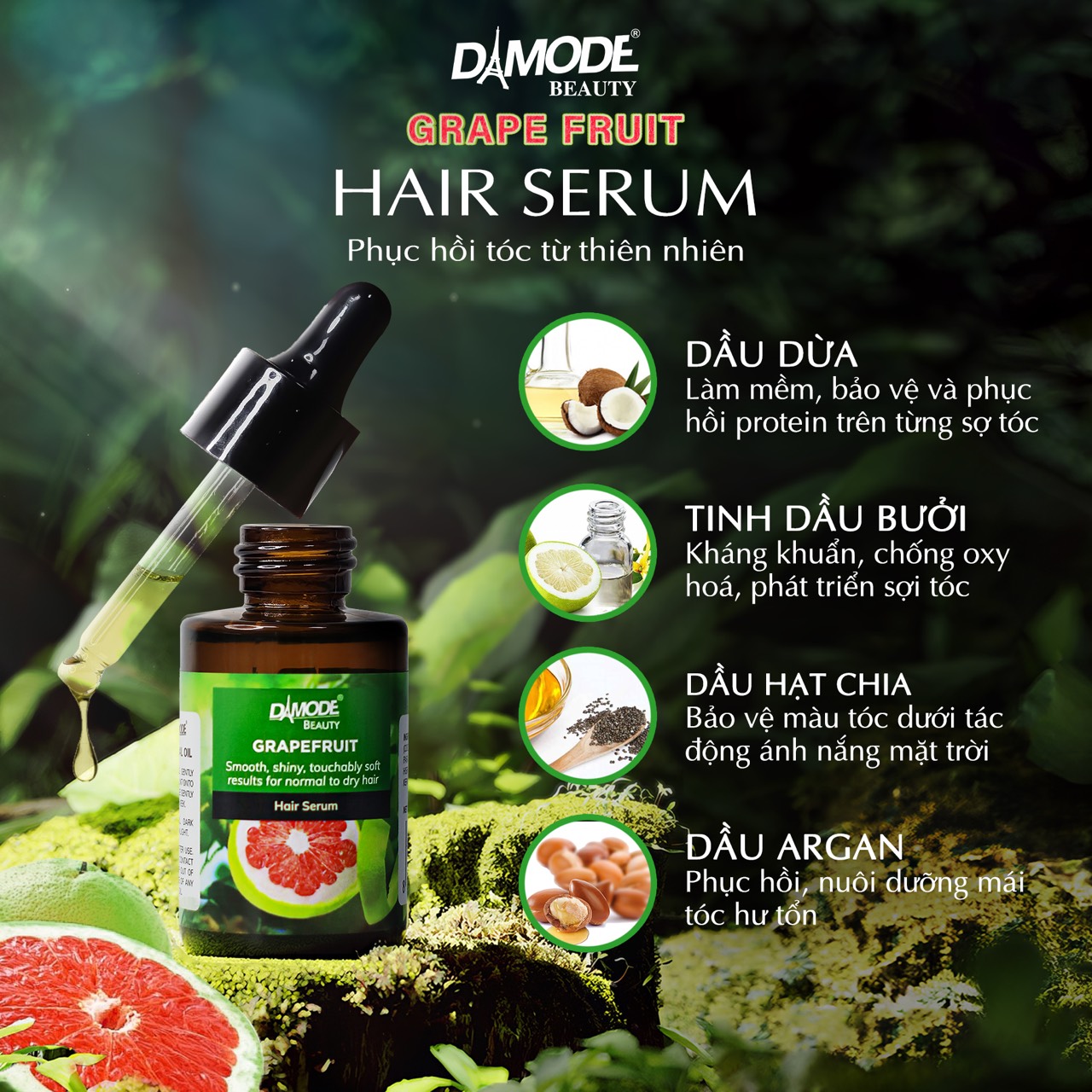 Tinh dầu dưỡng, Kích Thích Mọc Tóc - Grapefruit Hair Serum